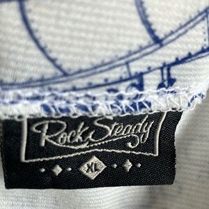 Rock Steady White and Blue Top